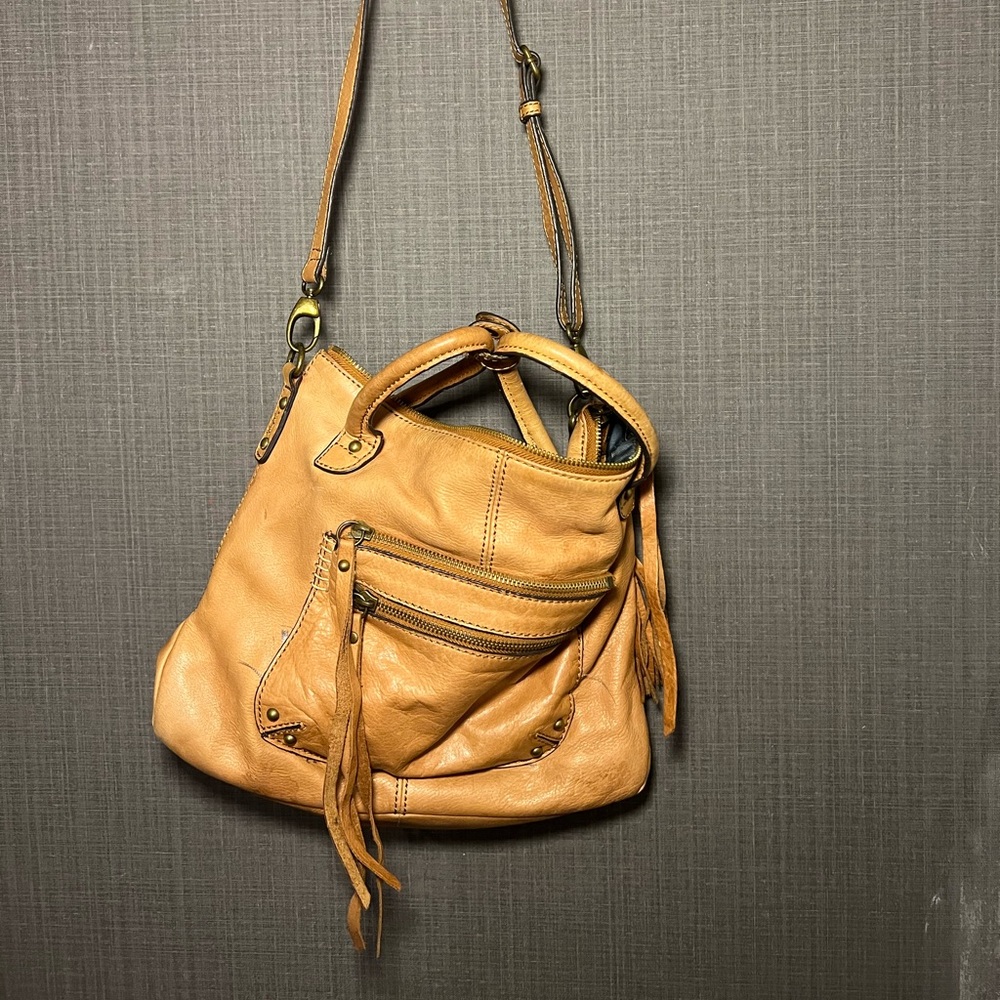 Lucky Brand Leather Hobo Boho bag - banana leather